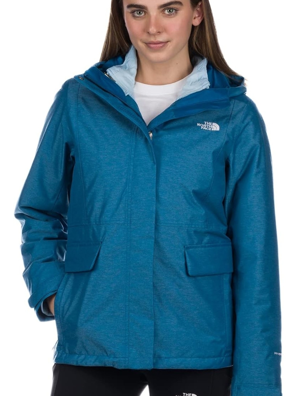 The North Face 3-in-1 Blue Hooded Waterproof Jacket - Picture 7 of 8